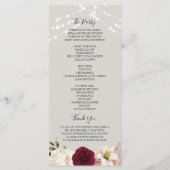 Rustieke Marine Trouwprogramma met Lichten Programmakaart (Achterkant)