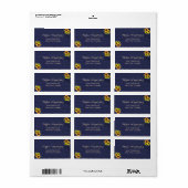 Rustieke Marine Zonnebloemen Bloemen Bloemen RSVP  Etiket (Full Sheet)