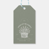 Rustieke Market Garden Douche Cadeaulabel (Achterkant)