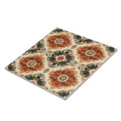 Rustieke Marokkaanse Sunburst – Terracotta & Crème Tegeltje (Zijkant)