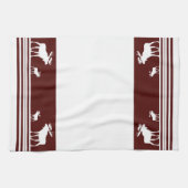 Rustieke maroon eland patroon keukenhanddoek (Horizontaal)