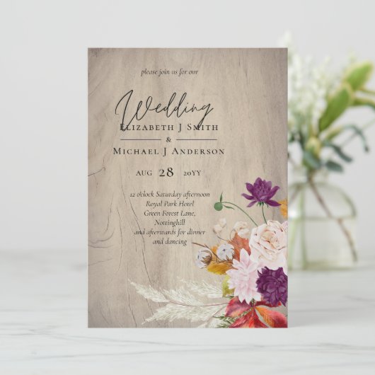 Rustieke Maroon Ginger Blush Bruiloft (Staand voorkant)