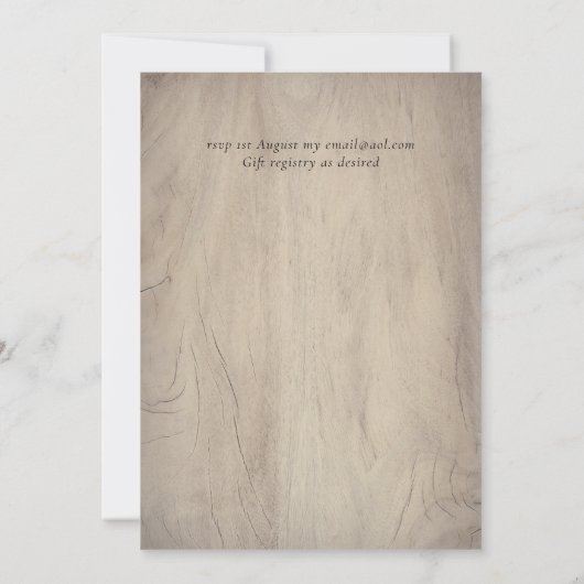 Rustieke Maroon Ginger Blush Bruiloft (Achterkant)