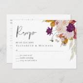 Rustieke Maroon Ginger Blush Trouw-RSVP Briefkaart (Voorkant / Achterkant)