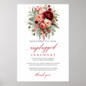 Rustieke Maroon Herfst Bloemstuk Ongestoorde Cerem Poster (Voorkant)