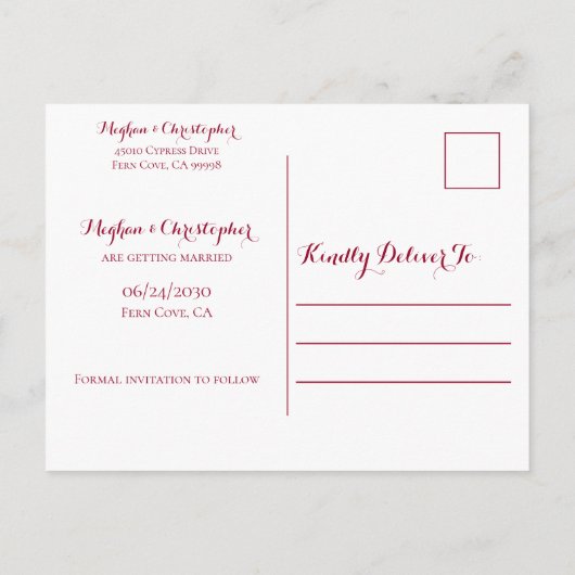 Rustieke Maroon Hout Zonnebloem Bruiloft Save the  Aankondigingskaart (Achterkant)