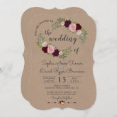 Rustieke Marsala Bloem Ambachtelijk Ambacht Papier Kaart (Voorkant / Achterkant)