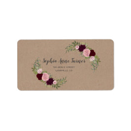 Rustieke Marsala Bloem Ambachtelijk Papier Huwelij Etiket