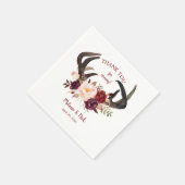 Rustieke Marsala Bloemen gewei bruiloft decor 4163 Servet (Hoek)