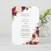 Rustieke Marsala Bourgondië huwelijksuitnodiging Kaart (Staand voorkant)