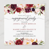 Rustieke Marsala Bourgondië verlovingsfeest nodigt Programmakaart (Voorkant)