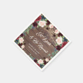 Rustieke Marsala Bruiloft Eet Drink & Getrouwd wor Servet (Hoek)