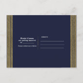 Rustieke Marsala Floral Navy foto Bewaar de datum Aankondigingskaart (Achterkant)