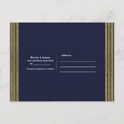 Rustieke Marsala Floral Navy foto Bewaar de datum Aankondigingskaart (Achterkant)