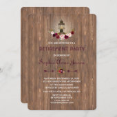 Rustieke Marsala Houten Oude Lantaarn Bruidsdouche Kaart (Voorkant / Achterkant)