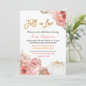 Rustieke Marsala Pompoen Verliefd Worden Bruidsdou Kaart (Staand voorkant)