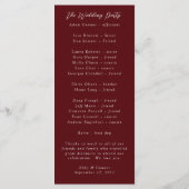 Rustieke Marsala Verbrande Oranje Herfstkrans Programmakaart (Achterkant)