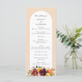 Rustieke Marsala Verbrande Oranje Herfstkrans Programmakaart (Staand voorkant)