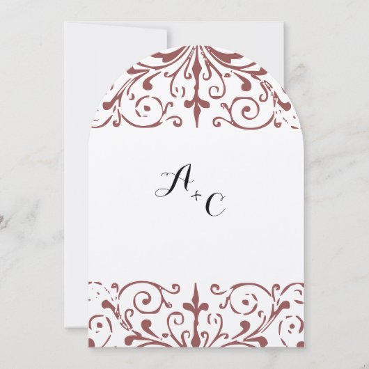 Rustieke Marsala Wedding Arch Vorm Kaart (Voorkant)