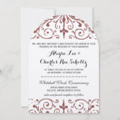 Rustieke  Marsala Wedding Arch Vorm Kaart (Achterkant)