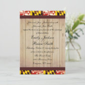  rustieke Maryland vlag bruiloft uitnodigingen (Staand voorkant)