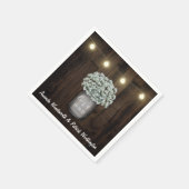 Rustieke Mason Jar + Baby's Breath bruiloft servet (Hoek)