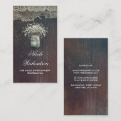 Rustieke Mason Jar Baby's Breath en Barn Wood Visitekaartje (Voorkant / Achterkant)