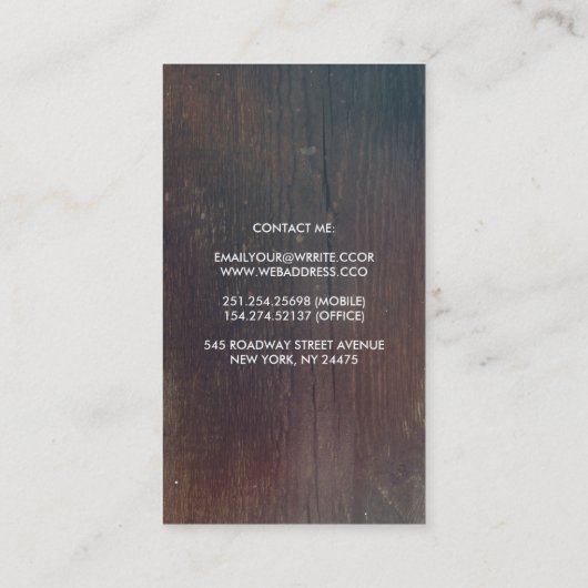 Rustieke Mason Jar Baby's Breath en Barn Wood Visitekaartje (Achterkant)