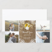 Rustieke Mason Jar Baby's Breath en Zonnebloemen K Bedankkaart (Voorkant / Achterkant)