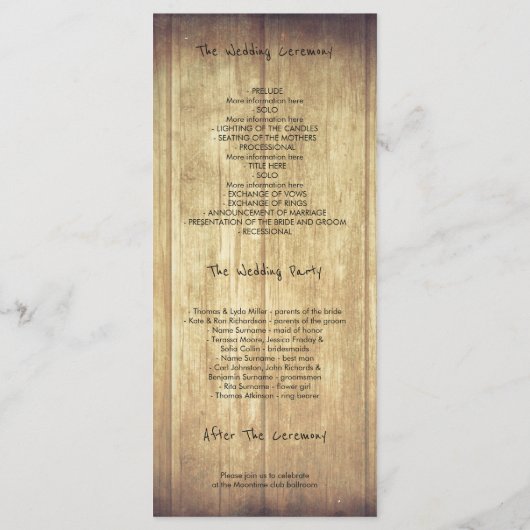 Rustieke Mason Jar Baby's Breath Wedding Programma Programmakaart (Achterkant)