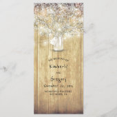 Rustieke Mason Jar Baby's Breath Wedding Programma Programmakaart (Voorkant)