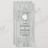 Rustieke Mason Jar Baby's Breath Wedding Programma Programmakaart (Voorkant / Achterkant)