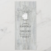 Rustieke Mason Jar Baby's Breath Wedding Programma Programmakaart (Voorkant)