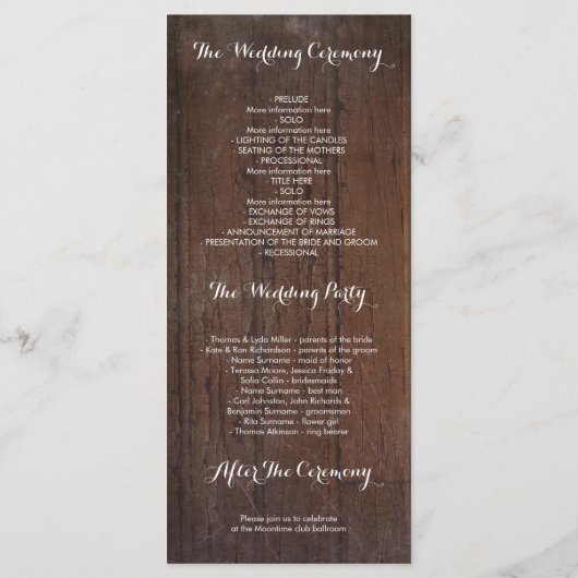 Rustieke Mason Jar Baby's Breath Wedding Programma Programmakaart (Achterkant)