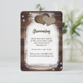 Rustieke Mason Jar Barn Wood Accommodatie Kaarten (Staand voorkant)