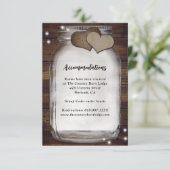 Rustieke Mason Jar Barn Wood Accommodatie Kaarten (Staand voorkant)