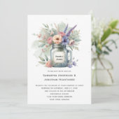 Rustieke Mason Jar Bloemen Boeket Huwelijk | Kaart (Staand voorkant)