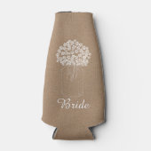 Rustieke Mason Jar Bloemen Bruiloft Bruid Flesjeskoeler (Voorkant)