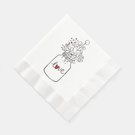 Rustieke Mason Jar Bloemen Huwelijksfeest Bloemen Servet (Hoek)