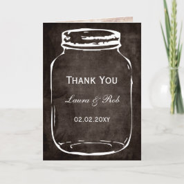 Rustieke Mason Jar Bruiloft Dank u Bedankkaart