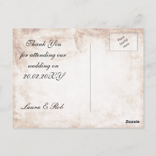 Rustieke Mason Jar Bruiloft Dank u Briefkaart (Achterkant)