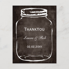 Rustieke Mason Jar Bruiloft Dank u Briefkaart
