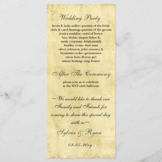 rustieke mason jar bruiloft programma programmakaart (Achterkant)