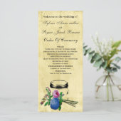 rustieke mason jar bruiloft programma programmakaart (Staand voorkant)