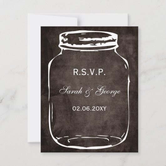 Rustieke Mason Jar Bruiloft RSVP (Voorkant)