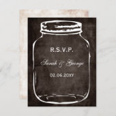 Rustieke Mason Jar Bruiloft RSVP (Voorkant / Achterkant)