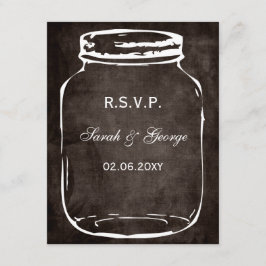 Rustieke Mason Jar Bruiloft RSVP Kaartje