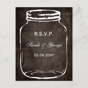 Rustieke Mason Jar Bruiloft RSVP Kaartje