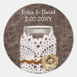 rustieke mason jar bruiloft zegels
