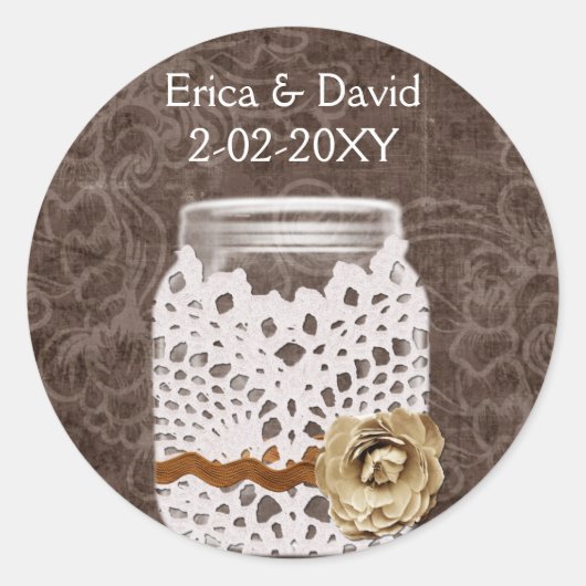 rustieke mason jar bruiloft zegels (Voorkant)